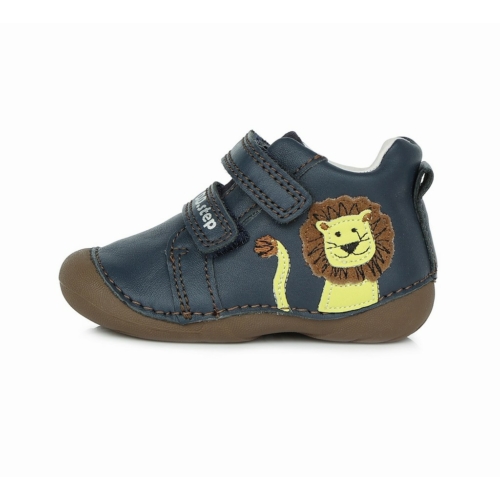 kék két tépőzáras cipő oroszlán dísszel